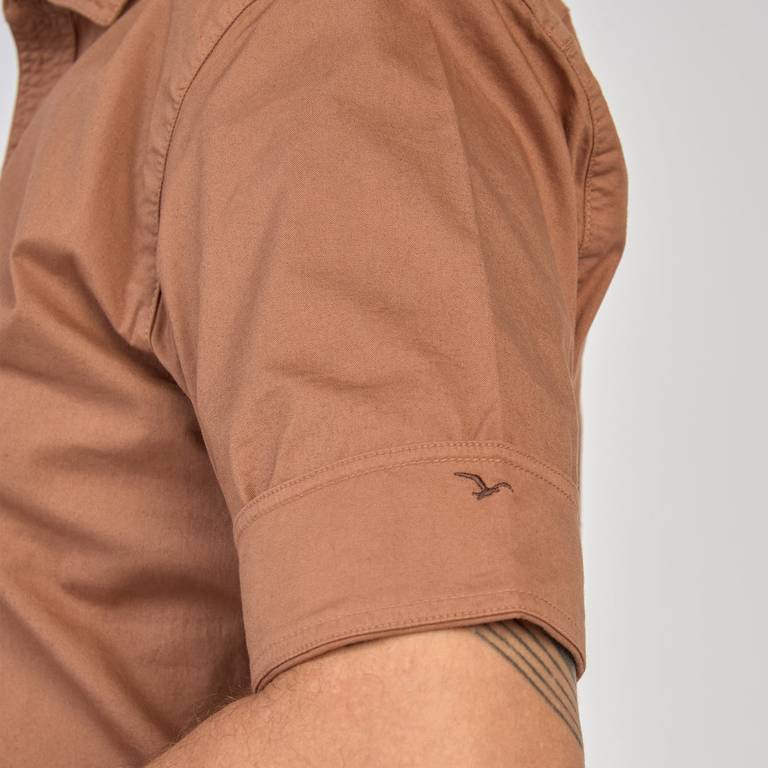 Ref: 201487 Camisa hombre licrada, color Chocolate