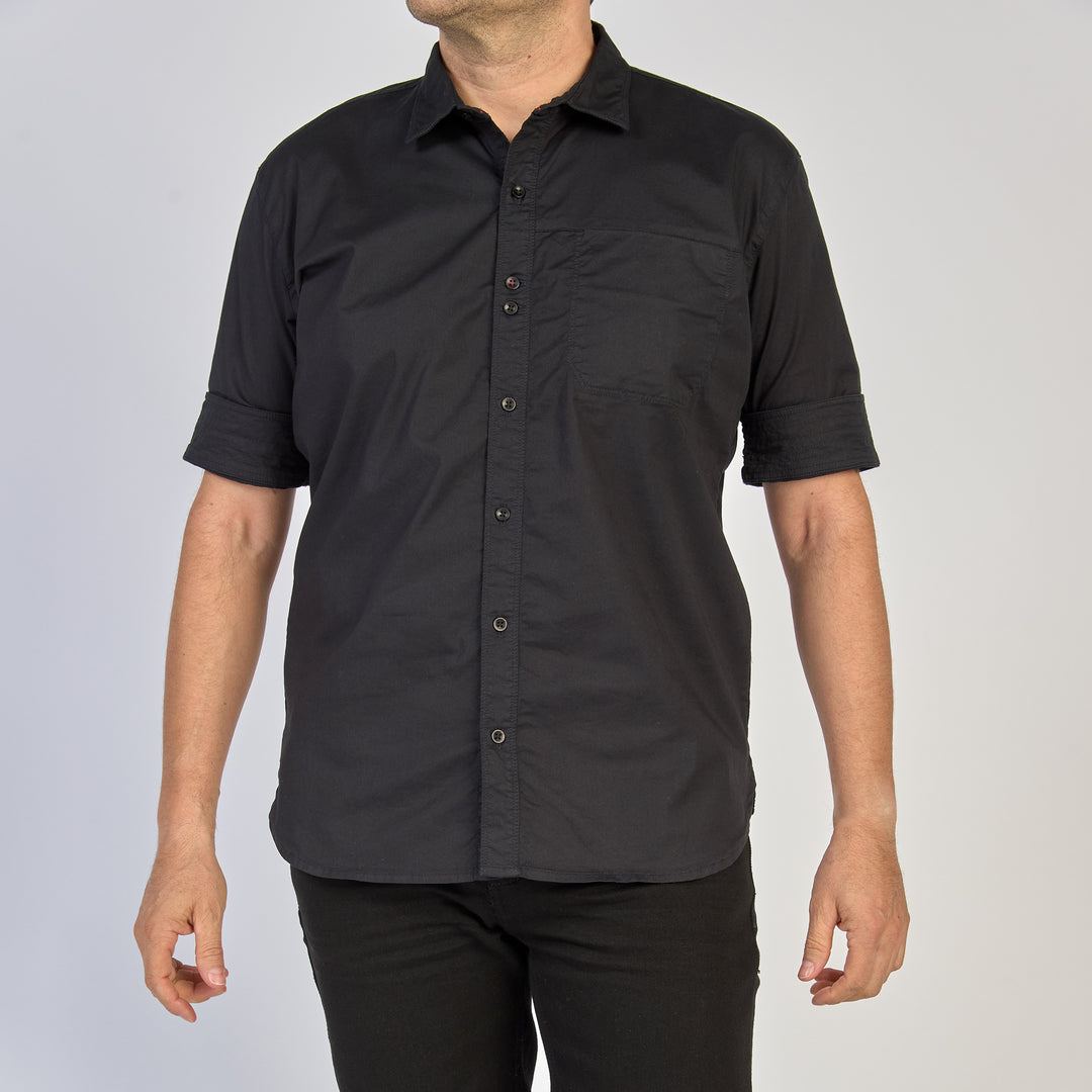 Ref: 201489 Camisa hombre licrada, color negro