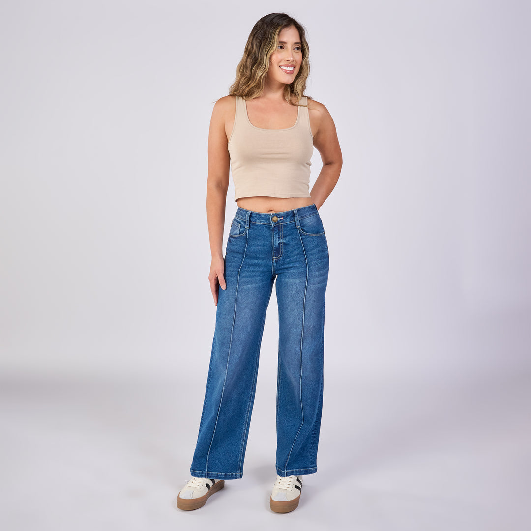 JEAN WIDE LEG TIRO MEDIO Ref: 552705