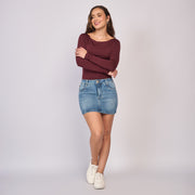 REF: 558079 Falda dama licrada, color Azul claro