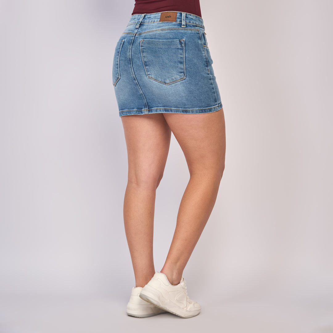 REF: 558079 Falda dama licrada, color Azul claro