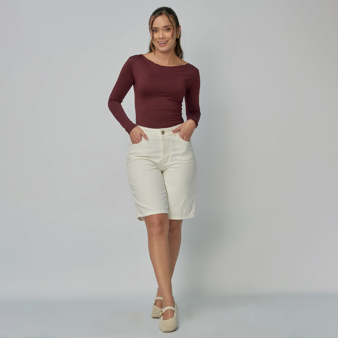 Ref: 556309 Bermuda dama rígida, color Ivory