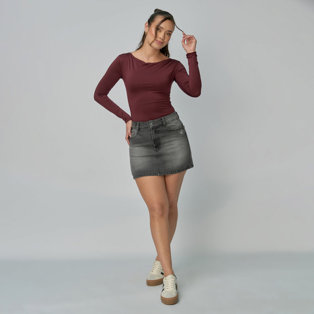 Ref: 558080 Falda dama rígida, color Gris