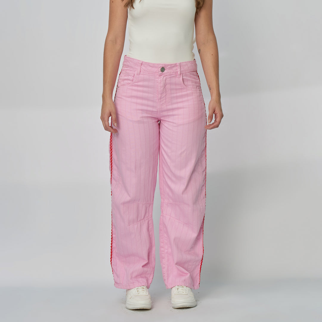REF: 552895 Jean dama barrel straight rígido, color Rosado