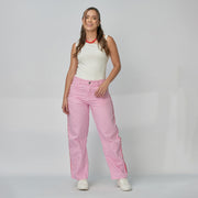 REF: 552895 Jean dama barrel straight rígido, color Rosado