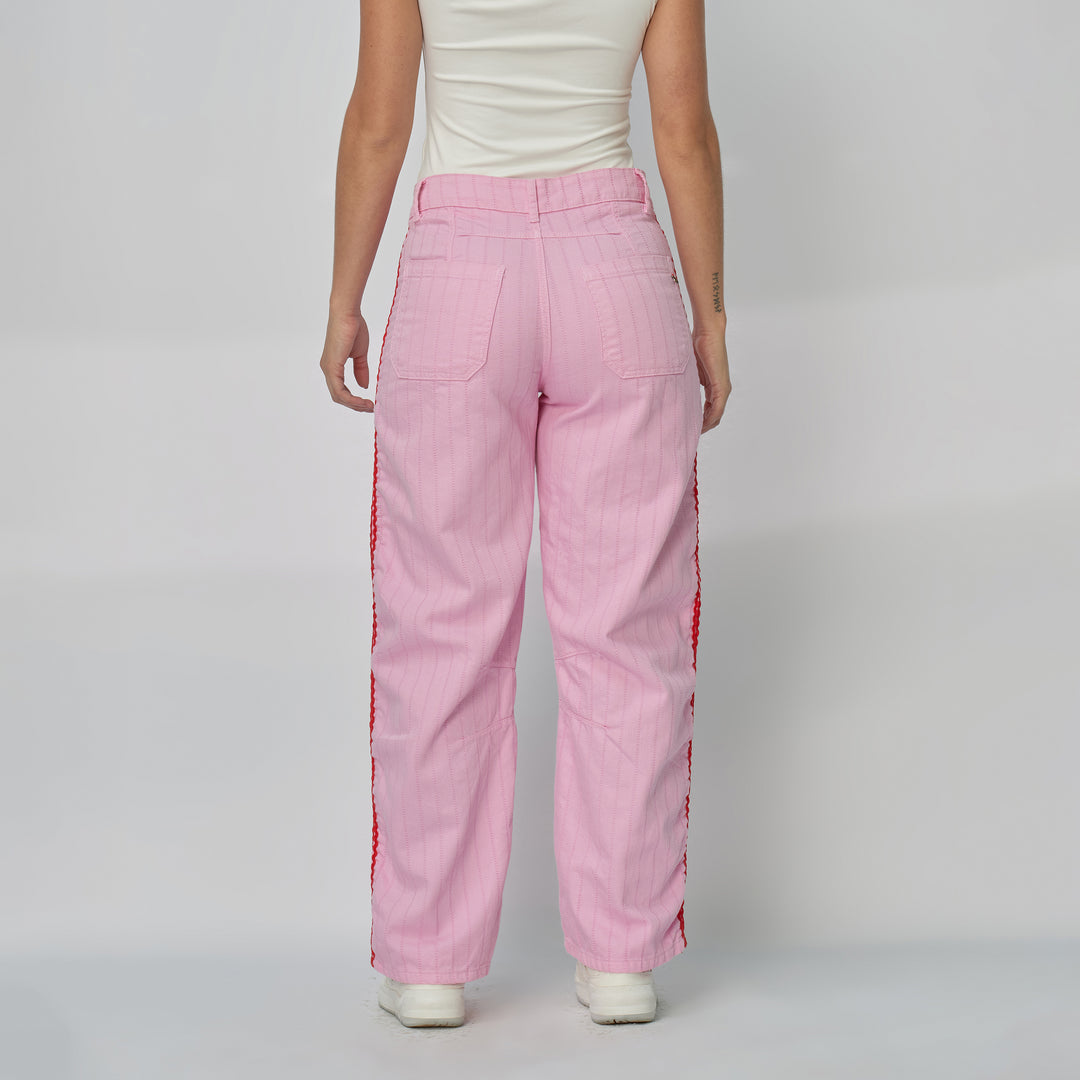 REF: 552895 Jean dama barrel straight rígido, color Rosado
