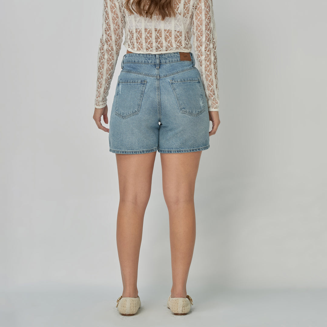 REF: 556301 Short largo dama rígido, color Azul medio
