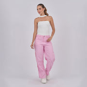 REF: 552895 Jean dama barrel straight rígido, color Rosado