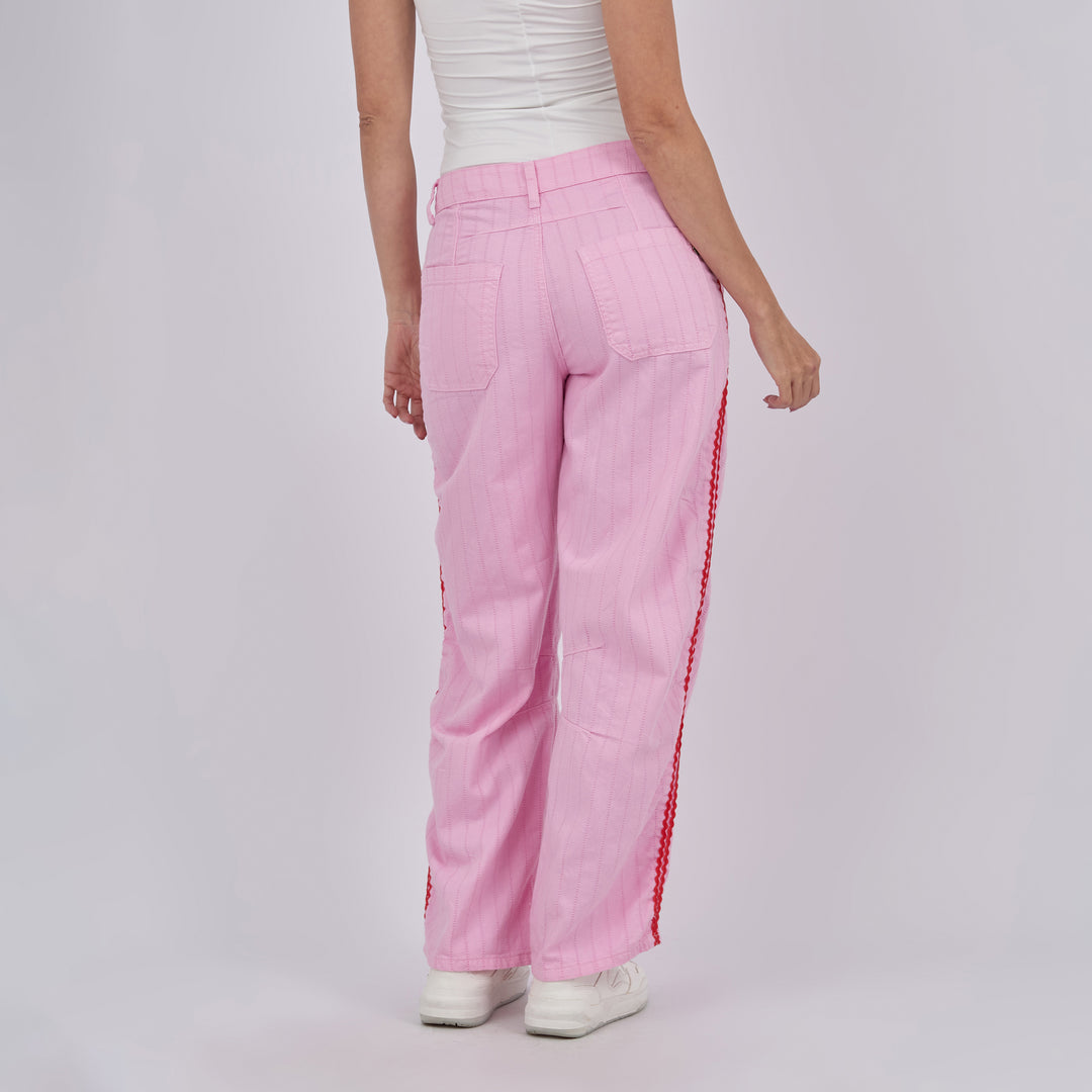 REF: 552895 Jean dama barrel straight rígido, color Rosado