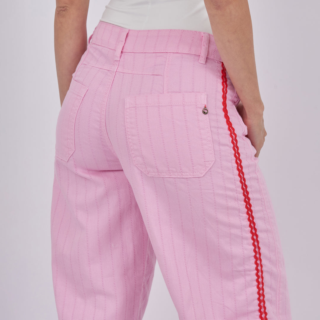 REF: 552895 Jean dama barrel straight rígido, color Rosado