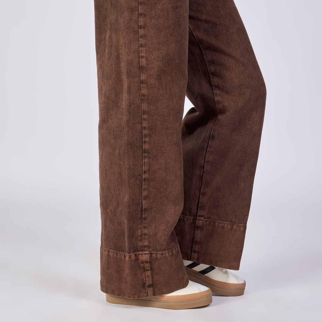 JEAN DAMA WIDE LEG TIRO MEDIO MOCCA Ref: 552704