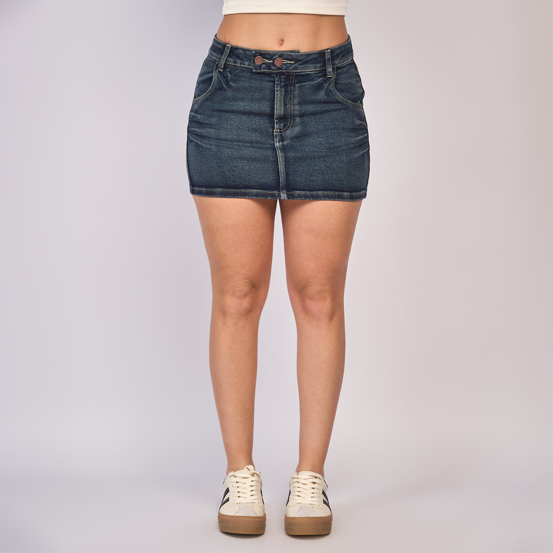 REF: 558070 Falda dama licrada, color Azul oscuro