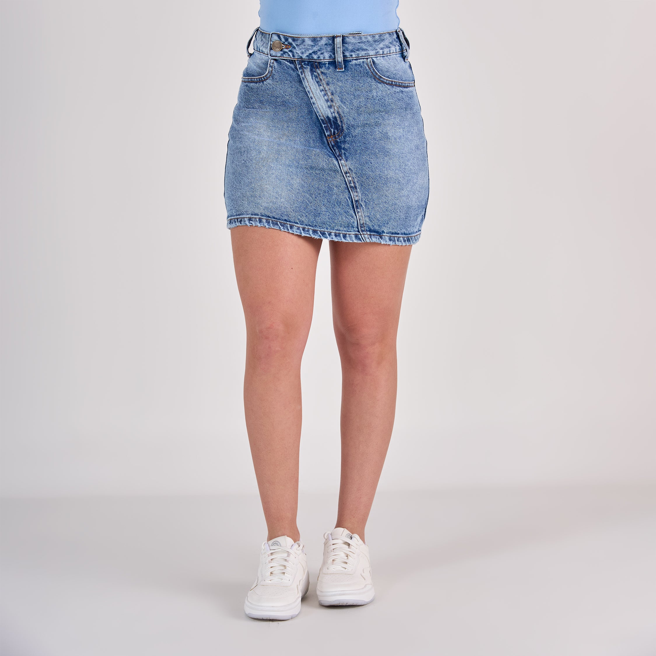 Ref: 558071 Falda dama rígida 100% algodón, color Azul medio