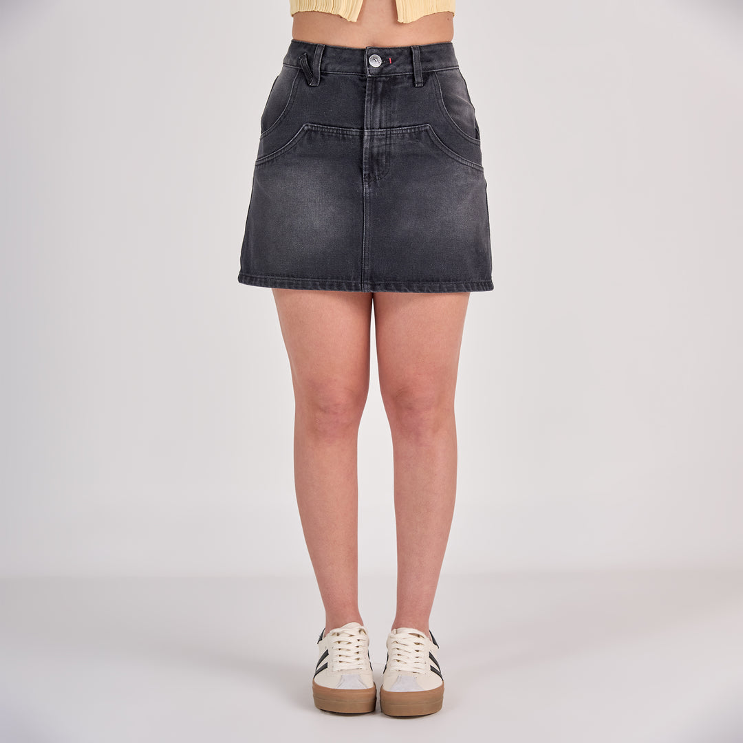 Ref: 558072 Falda dama rígida 100% algodón, color Gris