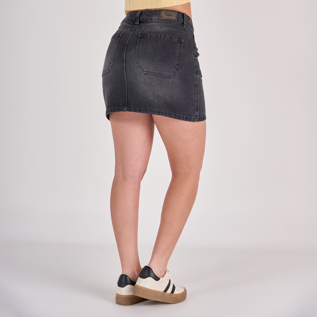 Ref: 558072 Falda dama rígida 100% algodón, color Gris