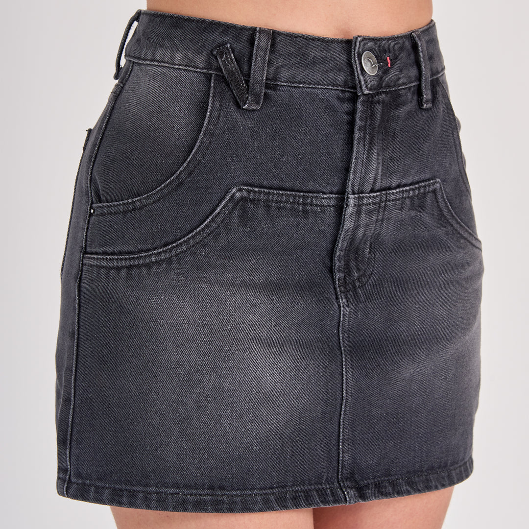 Ref: 558072 Falda dama rígida 100% algodón, color Gris