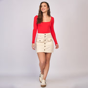 REF: 558077 Falda dama rígida, color crudo