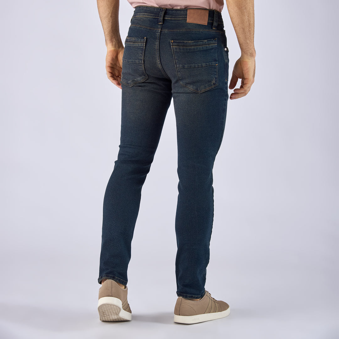 Ref: 600761 Jean colombiano hombre slim fit en denim licrado, color azul oscuro