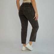 Ref: 552501 Jean rígido baggy bota tubo tiro alto en índigo negro