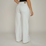 Ref: 552450 Jean rígido wide leg tiro alto en índigo blanco