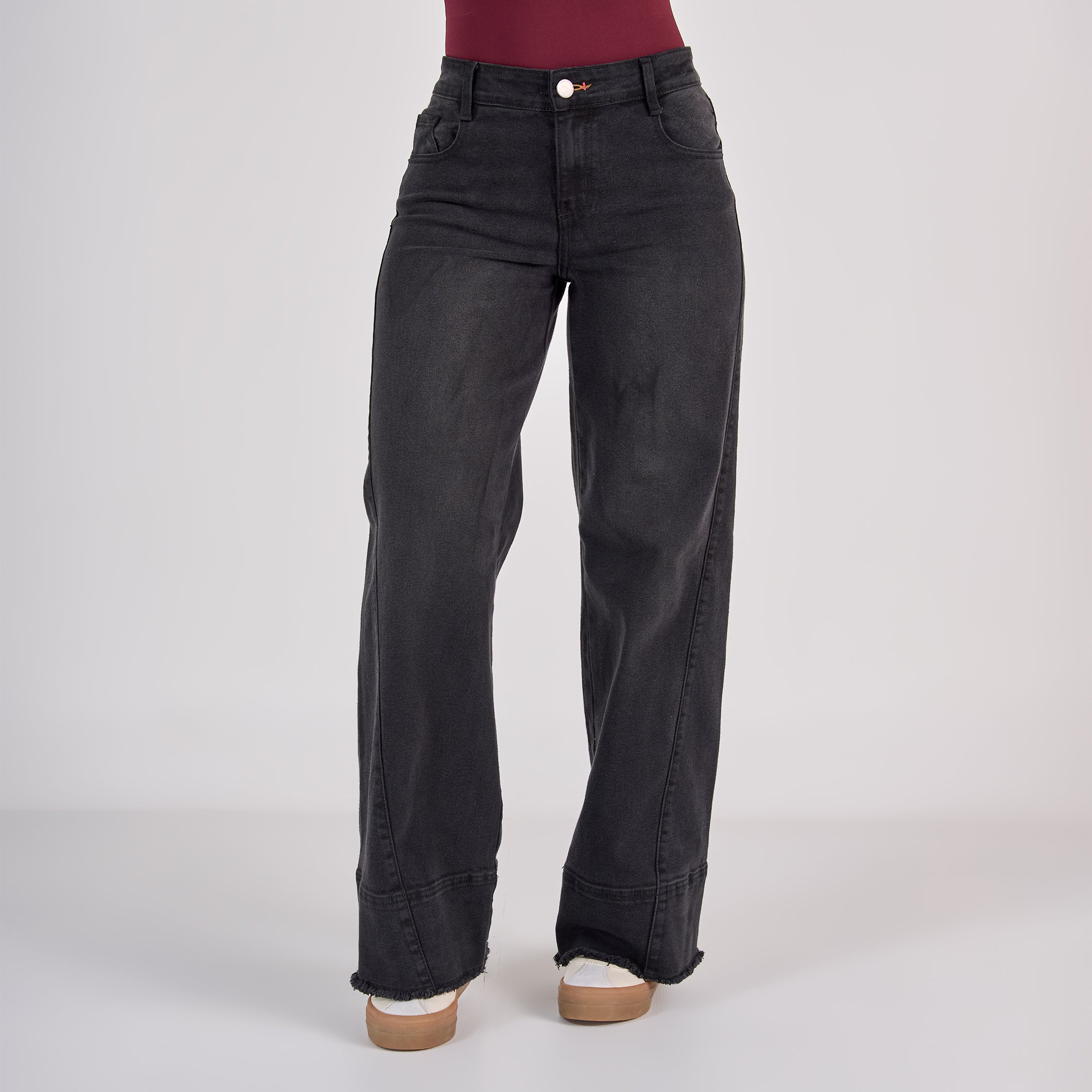 Ref: 552808 Jean dama vaquero tiro medio licrado, color Gris oscuro