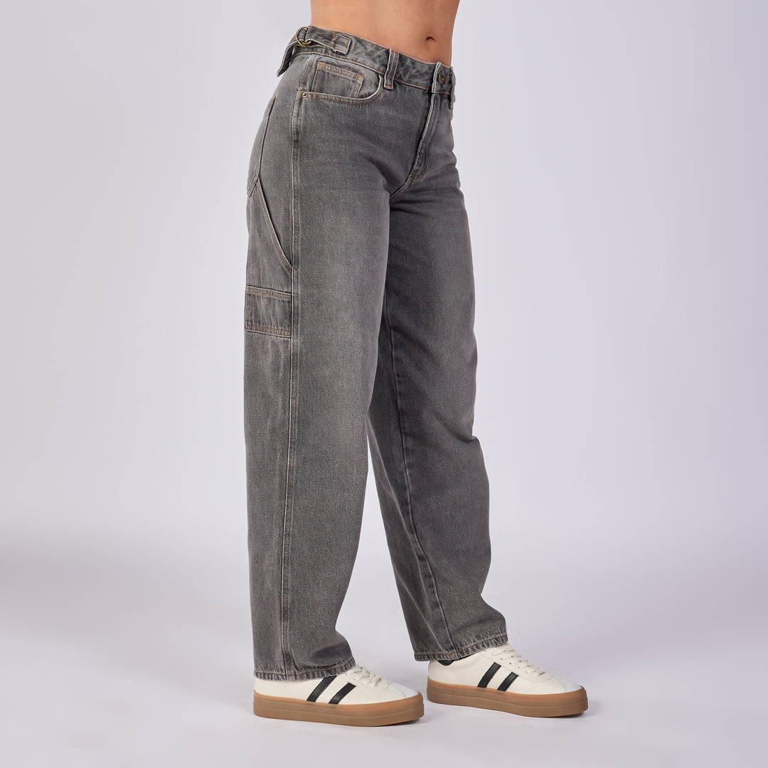 Ref: 552732 Jean vaquero rígido, color gris medio 100% algodón