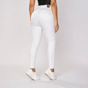 Ref: 552527 Pantalón skinny tiro alto en drill stretch blanco