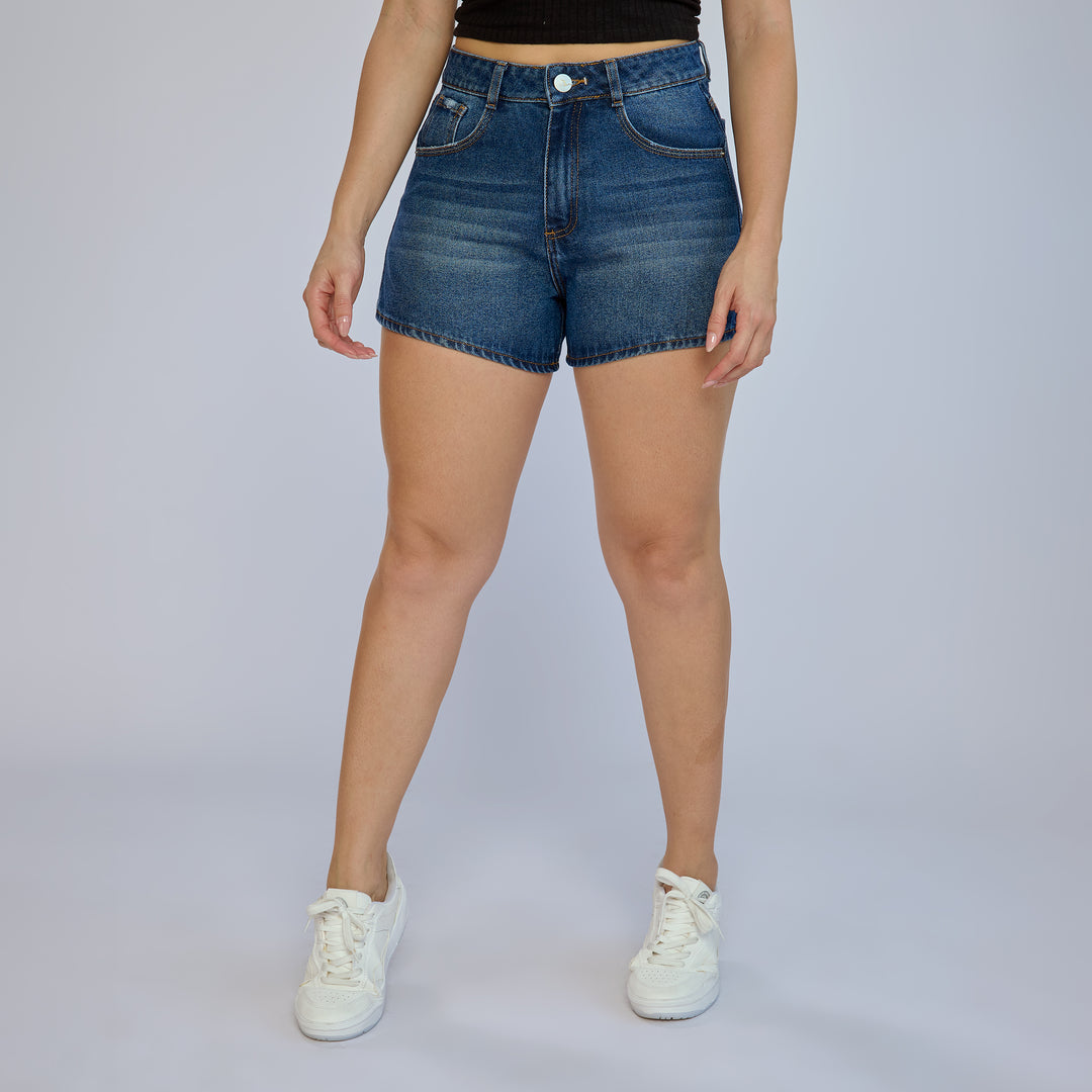 Ref: 556203 Short corto rígido en índigo, color azul oscuro