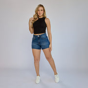 Ref: 556203 Short corto rígido en índigo, color azul oscuro