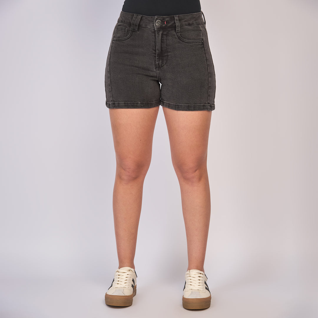 REF: 556283 Short corto dama licrado, color Gris oscuro