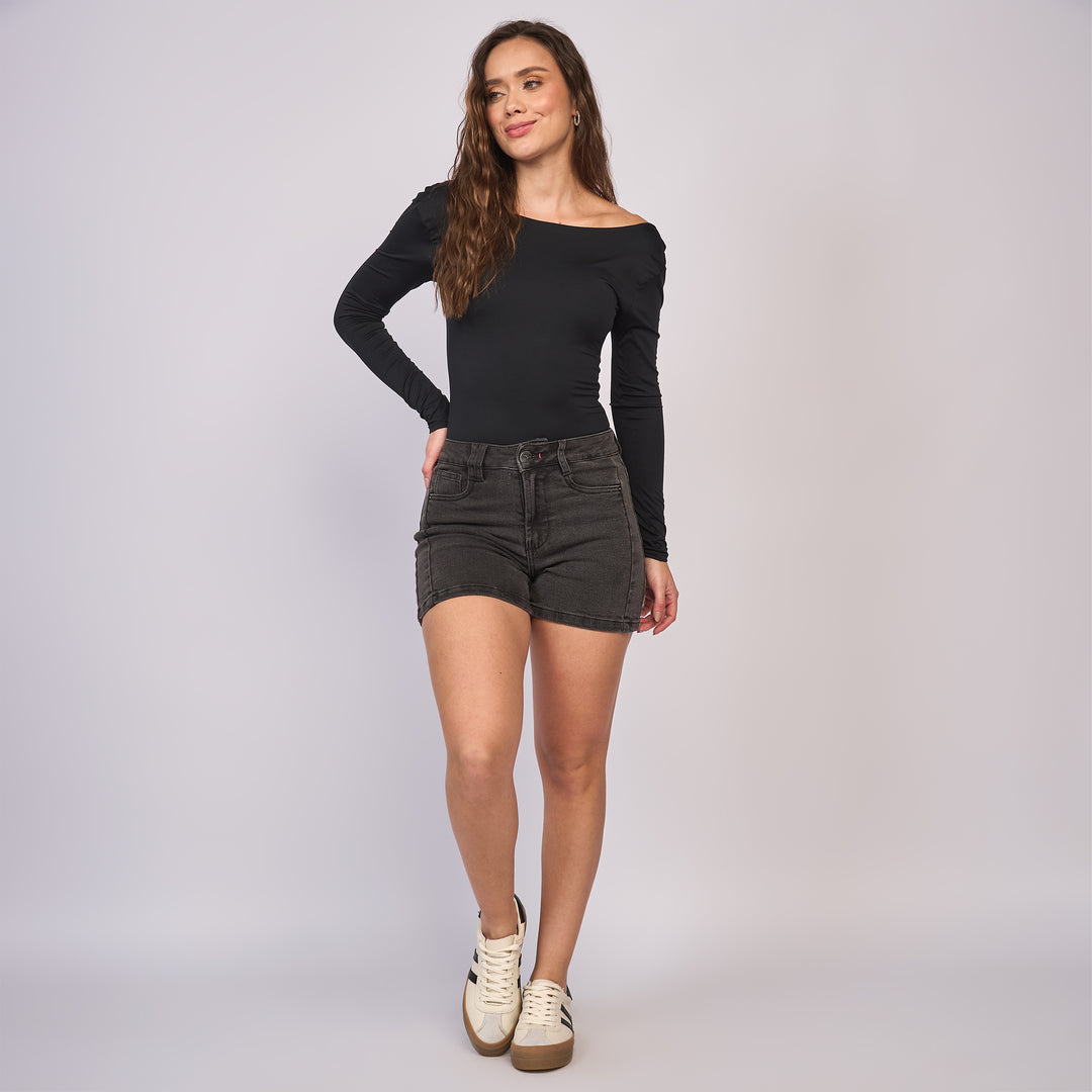 REF: 556283 Short corto dama licrado, color Gris oscuro