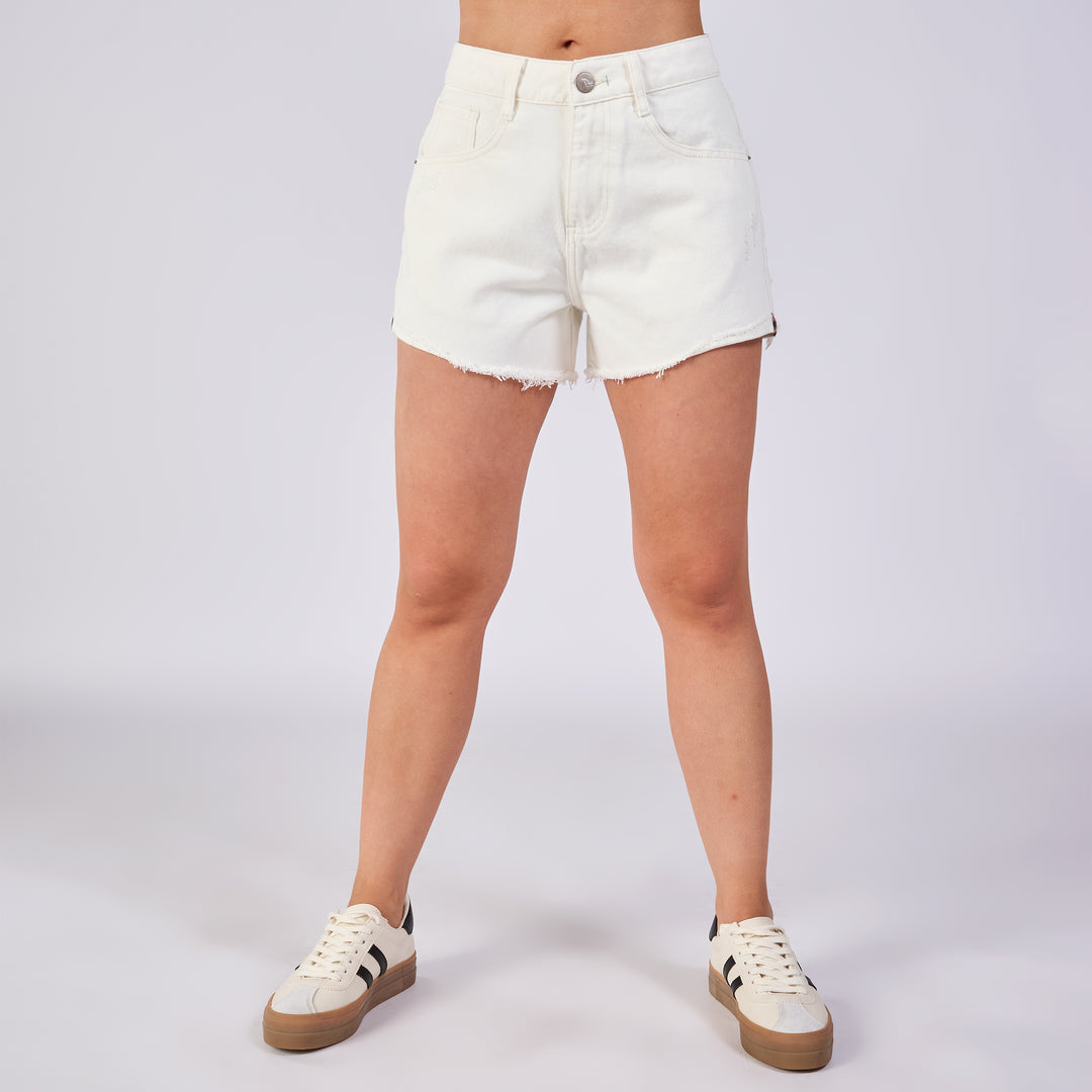 REF: 556238 Short corto rígido en denim ivory