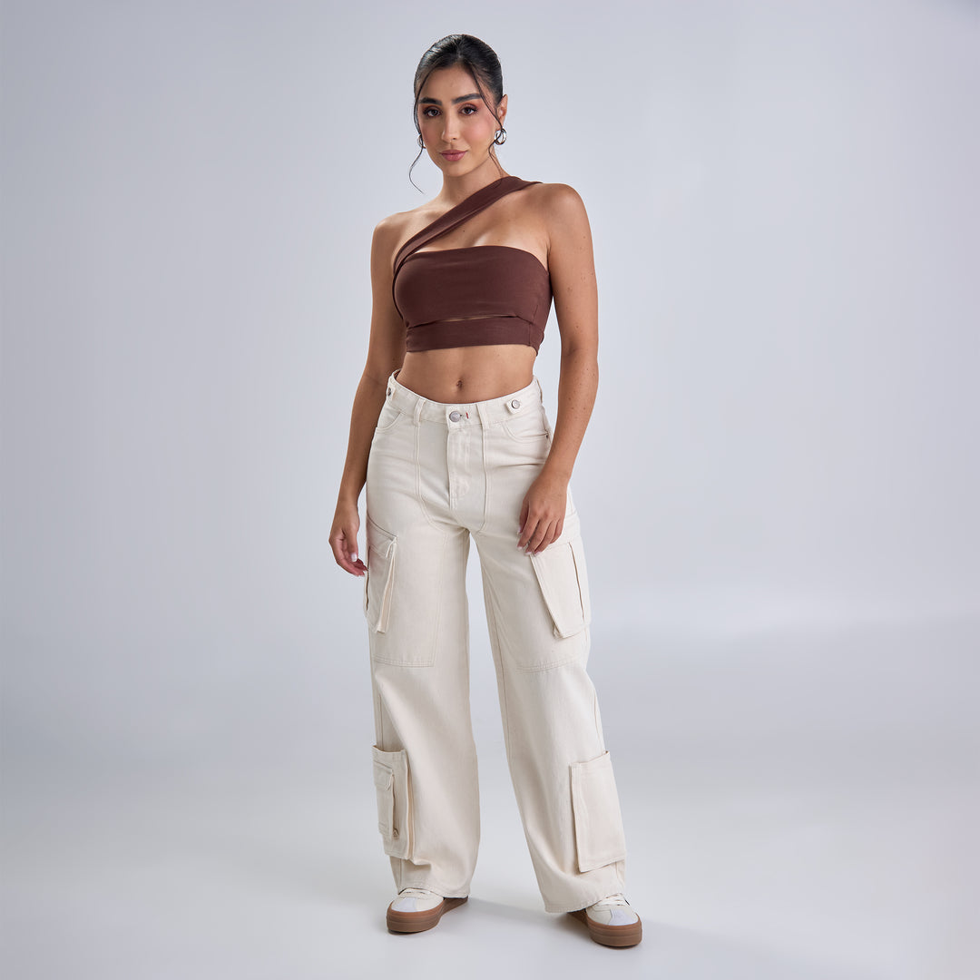 JEAN DAMA CARGO WIDE LEG REF: 552586