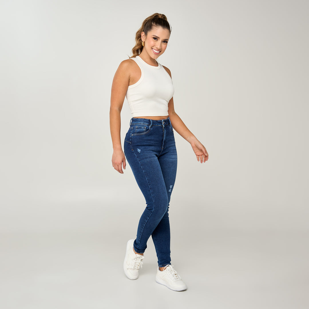 JEAN SKINNY TIRO ALTO REF: 552570