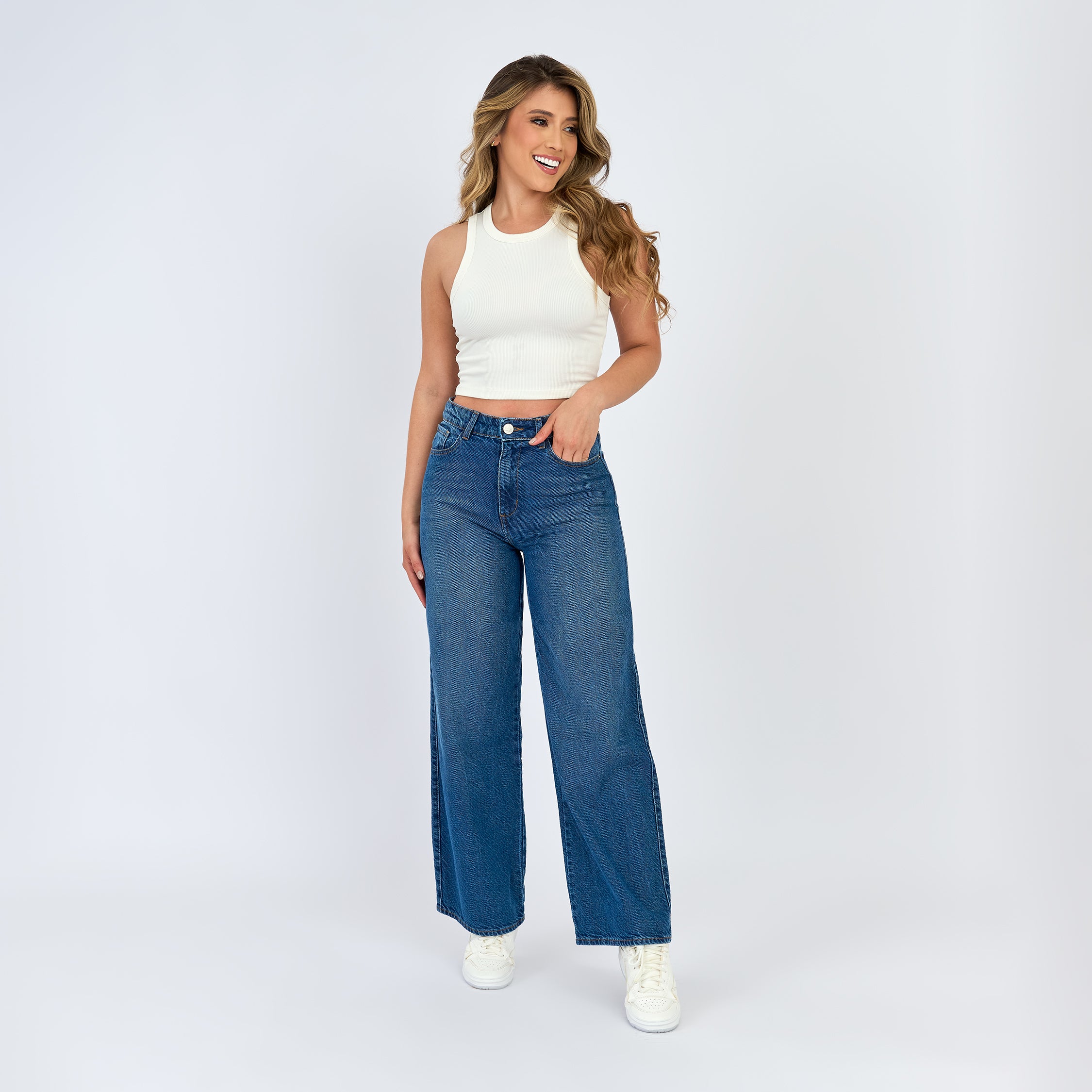JEAN DAMA WIDE LEG TIRO MEDIO Ref: 552612