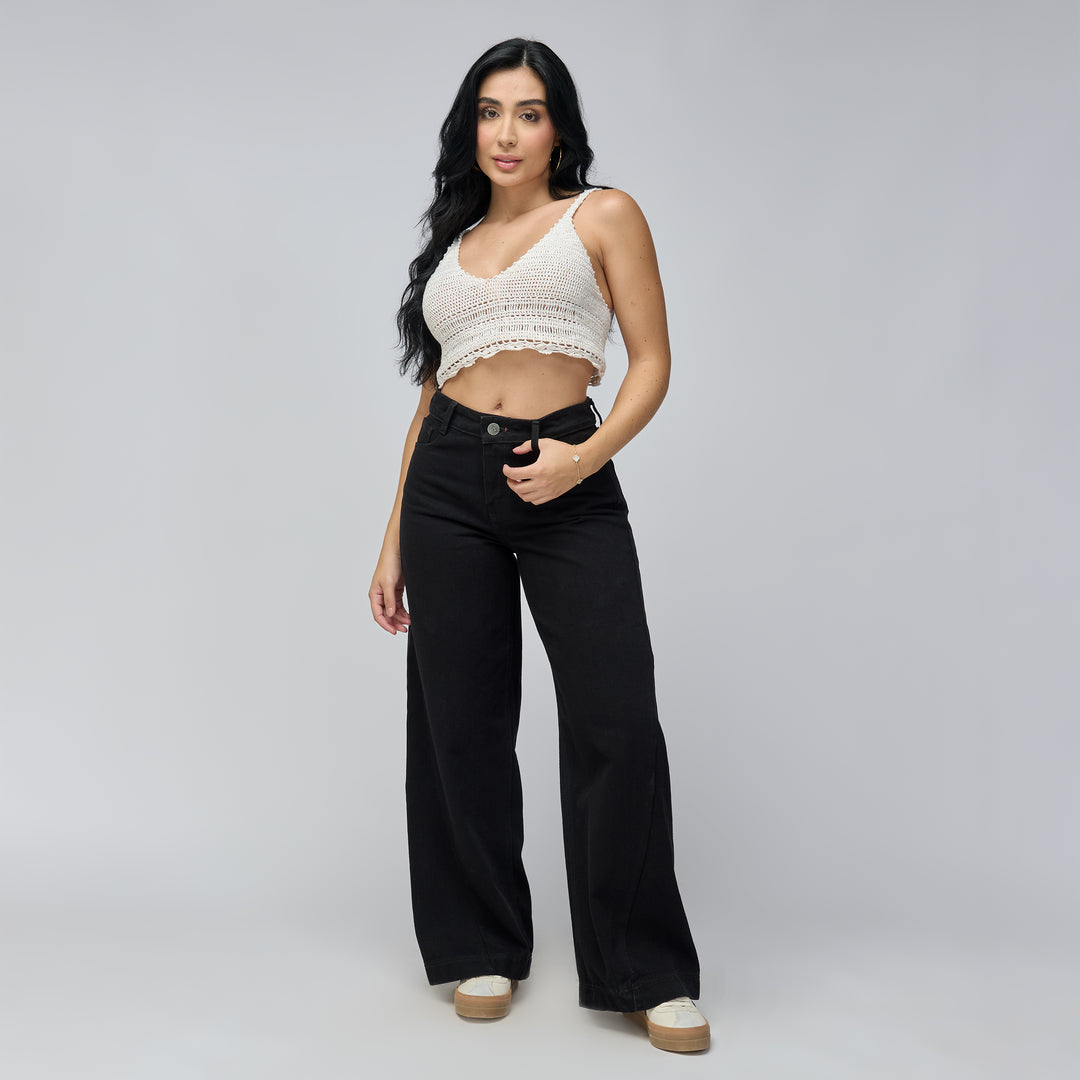 JEAN WIDE LEG TIRO MEDIO Ref: 552789