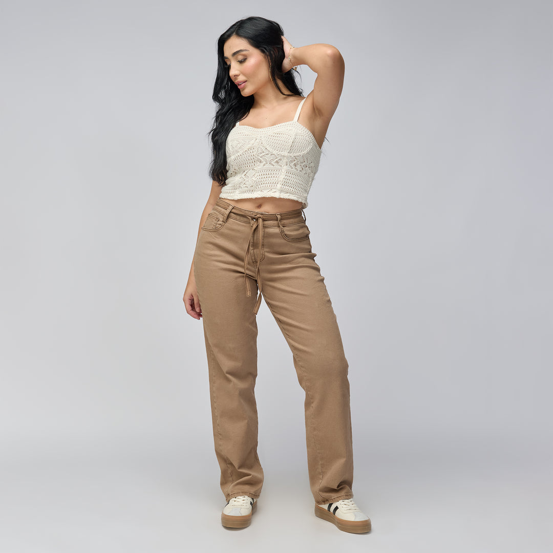 JEAN STRAIGHT TIRO MEDIO CAFÉ REF: 552792