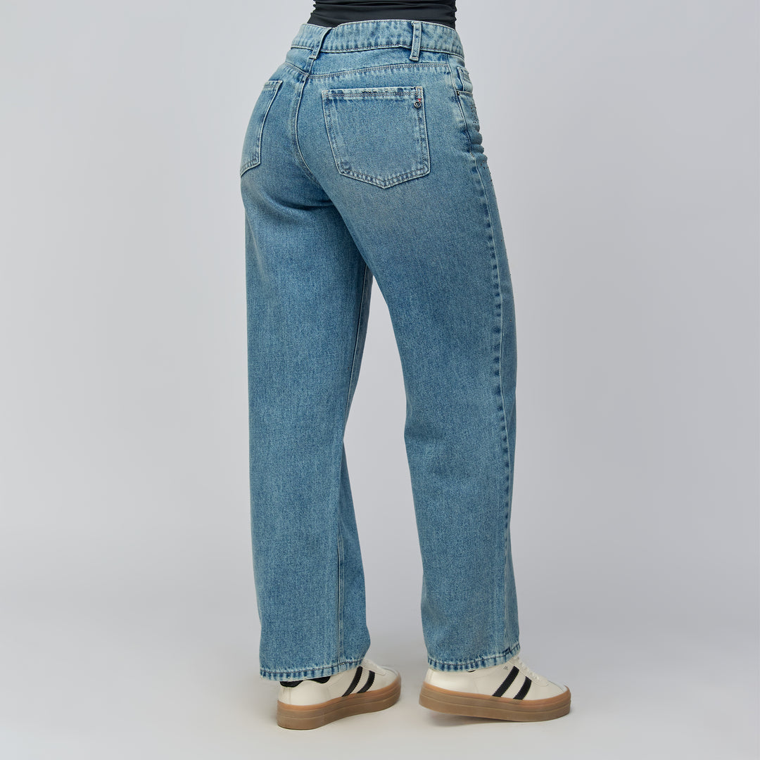 JEAN STRAIGHT BOOT TIRO ALTO REF: 552780