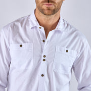 Ref: 201466 Camisa hombre licrada, color blanco